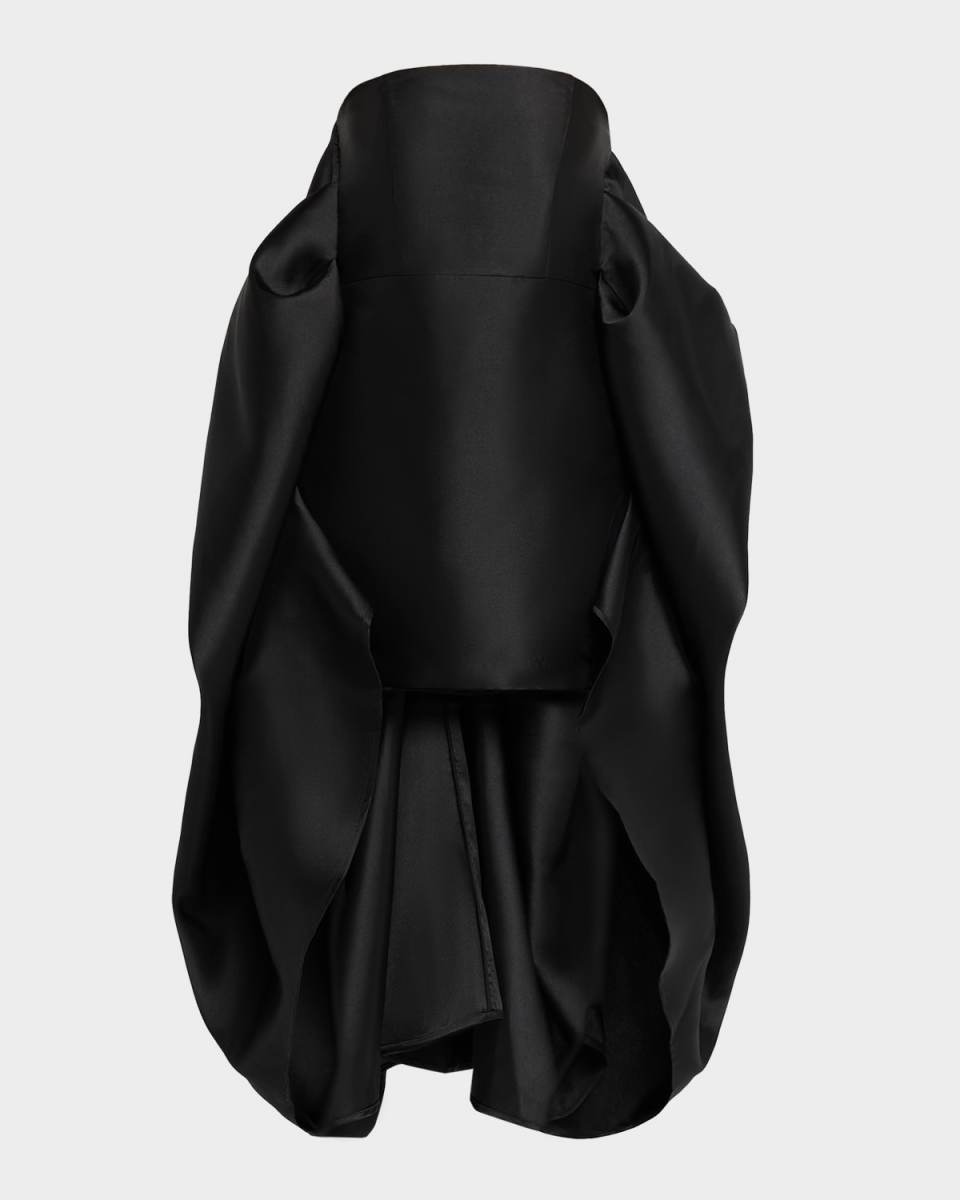 Strapless Mikado Dress with Draped Back